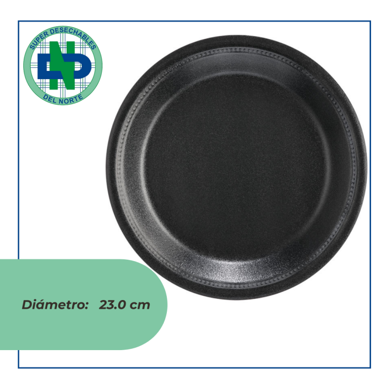 PLATO ICOPOR PANDO No. 23 X 20 UND. DARNEL NEGRO