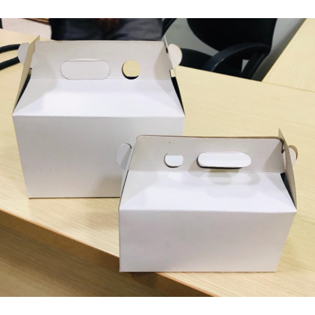 CAJA MALETIN 1 POLLO BLANCA  20X12X12 CM