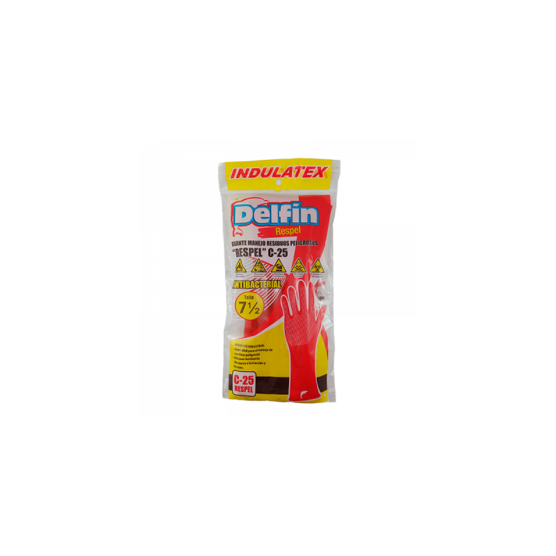 GUANTE ROJO No. 7 1/2 C25 DELFIN