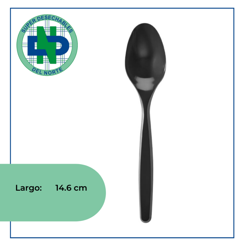 CUCHARA DULCERA 14.6 CM BISTROT NEGRA DARNEL X 100 UND