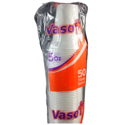 VASO 5 OZ X 50 UND BLANCO WAU